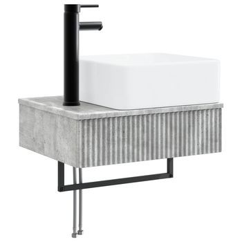 Lavabo De Lavado Montado En La Pared Gris Hormigón Vidaxl