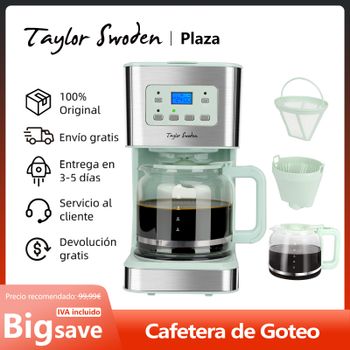 Cafetera de Goteo Eléctrica, con Filtro Reutilizable, Pantalla LCD, Programable 24 H, Auto Limpieza, Capacidad 12 Tazas, 950W