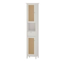 armario de bano rosario 32 x 170 cm con 2 puertas y cajon vicco