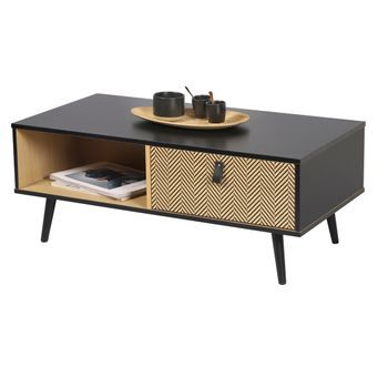 Mesa De Centro Con Cajón De Estilo Moderno Y Diseño – Colección Bristol 100x50x40 Cm