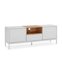 mueble tv nieve 2 puertas 1 cajon blanco