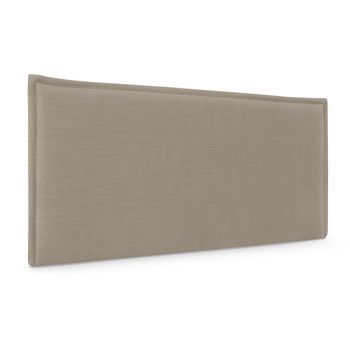 Cabecero De Lino Natural Liso Con Ribete 110x50cm Camas 105 - Tierra