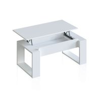 mesa de centro elevable con almacenaje oculto 105x45-54 cm blanco