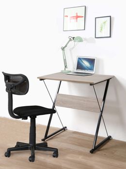 Escritorio en acero y madera beige