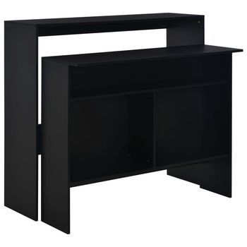 Mesa Alta De Bar Con 2 Tableros Negro 130x40x120 Cm Vidaxl
