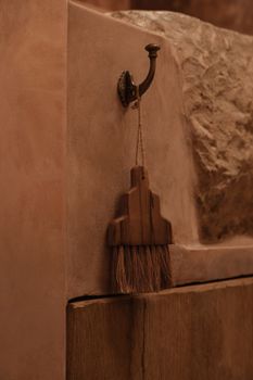 Cepillo de madera de teca en marrón 16x10x2 cm