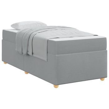 Estructura De Cama Con Colchón Gris Claro 100 X 200 Cm Tela