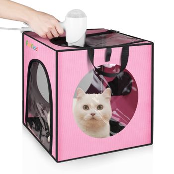 FUNADD Caja de secado para baño de mascotas Bolsa secadora de pelo plegable portátil para perros adecuada para mascotas de hasta 5 kg