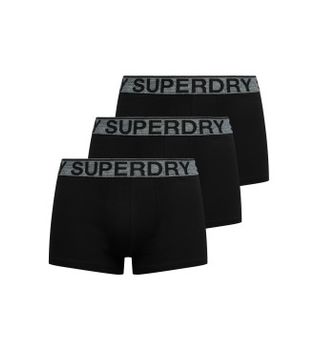 Superdry para hombre. M3110450B Pack de 3 Bóxers Marca negro (L), Homewear, Algodón