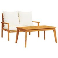 conjunto de muebles de jardin  mesa y sillas con cojines madera maciza acacia