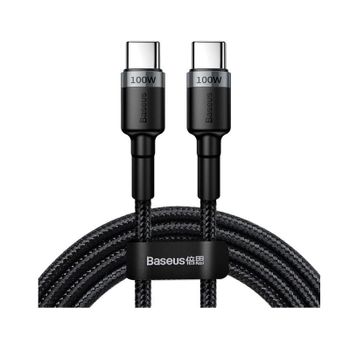 Cable Baseus Cafule USB-C USB-C 100W 2m Reforzado Nylon Negro carga rápida