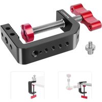 abrazadera c de escritorio de aluminio lanxire soporte con roscas 14 y 38 para dslr soporte de luz monitor microfono y camara de escritorio