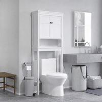 mueble sobre inodoro de mdf homcom 70x20x175 cm blanco