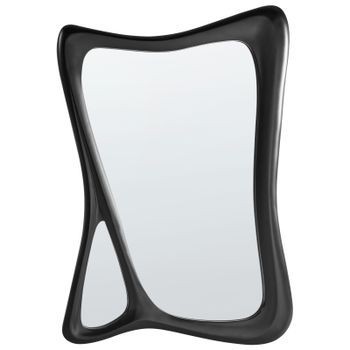 Espejo De Pared Forma Irregular De Vidrio Material Sintético Mdf 70 X 100 Cm Negro Lanester