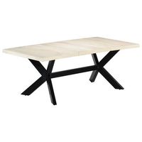 mesa de comedor madera maciza de mango blanco 200x100x75 cm vidaxl