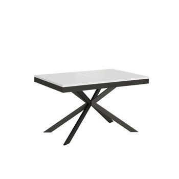 Mesa Extensible 90x180/284 Cm Plaker Evolution Fresno Blanco Estructura Antracita