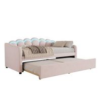 cama nido 90x200 con luz led y cama supletoria sofa cama de terciopelo rosa