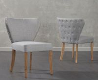 isobel grey fabric dining chairs - grey