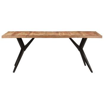 Mesa De Comedor - Mesa De Cocina Madera Maciza De Acacia 200x90x76 Cm
