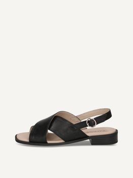 CAPRICE Heeled sandal, black, made of Leather with Block heel, Size 40