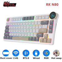 royal kludge rk n80 teclado mecanico de perfil bajo inalambrico bluetooth 24g inalambrico con 80 teclas 80 rgb pantalla tft retroiluminada