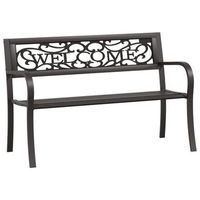 banco de jardin 125 cm acero negro vidaxl