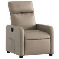 sillon reclinable de cuero sintetico color capuchino