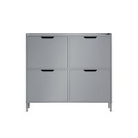 zapatero estrecho con 4 solapas madera gris