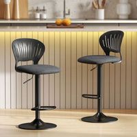 taburetes de bar de lino metal homcom 405x43x84-105 cm negro