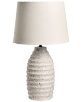 lampara de mesa  ceramica blanco crema