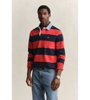 gant para hombre 2004083 polo heavy a rayas con cuello de cambray rojo l casual algodon manga larga