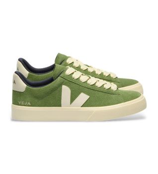 VEJA para mujer. CP0320525 Zapatillas de piel Campo verde (38), Plano, Cordones, Casual