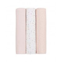 juego de panales de muselina 3 uds 100x100 cm confetti rosa