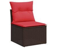 vidaxl sofa de jardin sin brazos con cojines de ratan sintetico marron