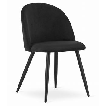 Silla De Comedor Terciopelo Valora Bello Asiento De Terciopelo Negro