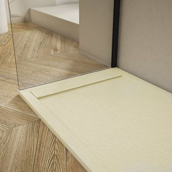 Plato De Ducha Pizarra Ribera Crema  70x170cm Rejilla Color