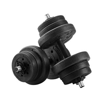 Juego de Mancuernas Ajustables Fitness, Negro / Negro