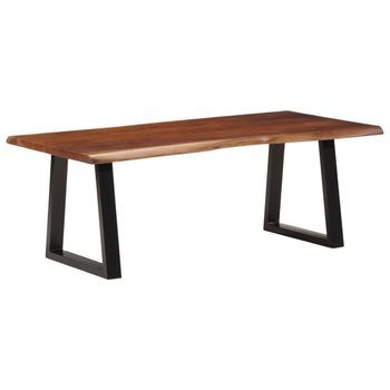 Mesa De Centro Madera Maciza De Acacia Marrón Miel 110x55x40 Cm Vidaxl