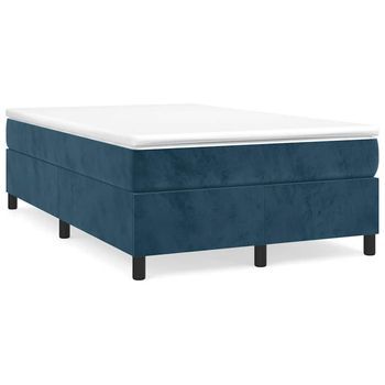 Cama Tapizada 193x123x33,5 Cm Terciopelo - Azul