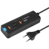 esperanza ezc109 cargador 60w carga rapida 30 2xusb-c  2x usb-a negro