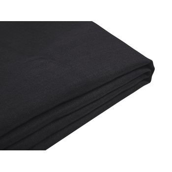 Funda Reemplazable En Tela Negra Para Cama 160 X 200 Cm Desmontable Lavable Fitou