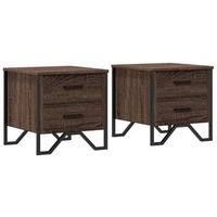 mesitas noche 2 uds madera ingenieria marron roble 40x41x40 cm vidaxl