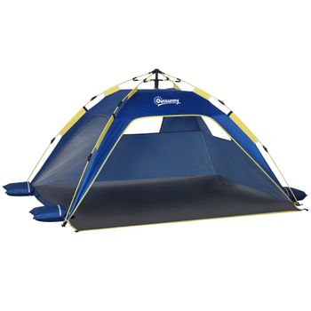 Outsunny Tienda de Playa Plegable Pop-up 220x173x120 cm Azul Oscuro