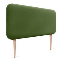 dhome cabecero tapizado en terciopelo liso con patas redondeado para pared acusticos cabeceros absorbentes cabezal cama dormitorio verde selva 110cm