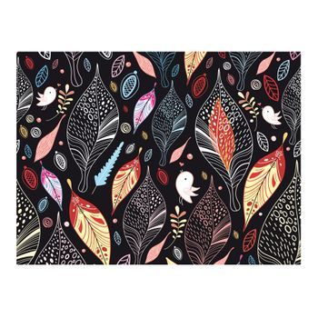 Papel Pintado 3d - Hojas De Oto?o Sobre Fondo Negro (400x309 Cm)