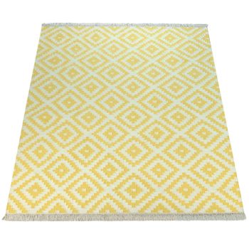 Alfombra de lana Kenolia amarillo 60x110 cm