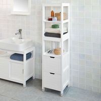 mueble columna de bano blanco