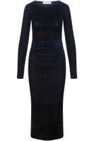 vestido ajustado de terciopelo navy s