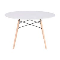 mesa redonda comedor mdf abedul 120x120x74 blanco