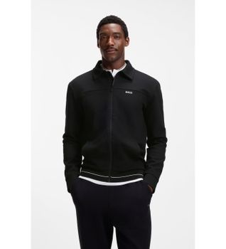 BOSS para hombre. 50558579 Sudadera de algodón con logo bordado negro (M), Casual
